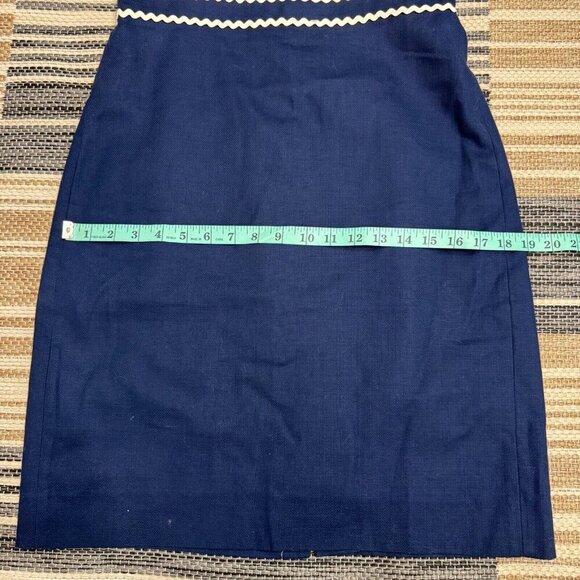 J. Crew Womens Sleeveless Rickrack Trim Sheath Suiting Dress Navy Blue Size 6 - Picture 12 of 16